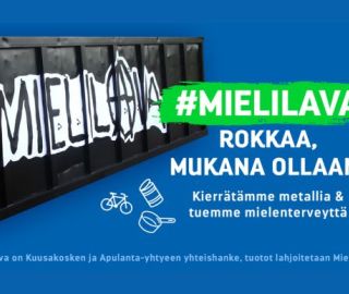 MIELILAVA-teksti sinisellä pohjalla.